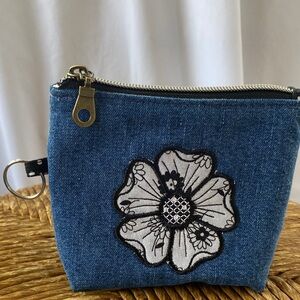 Blue Denim Floral Mini Bag
